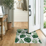 Boho Chic Leaf Lush Monstera Leaf Green Area Rug