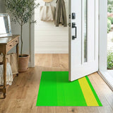 Vibrant Green Yellow Vertical Stripe Area Rug