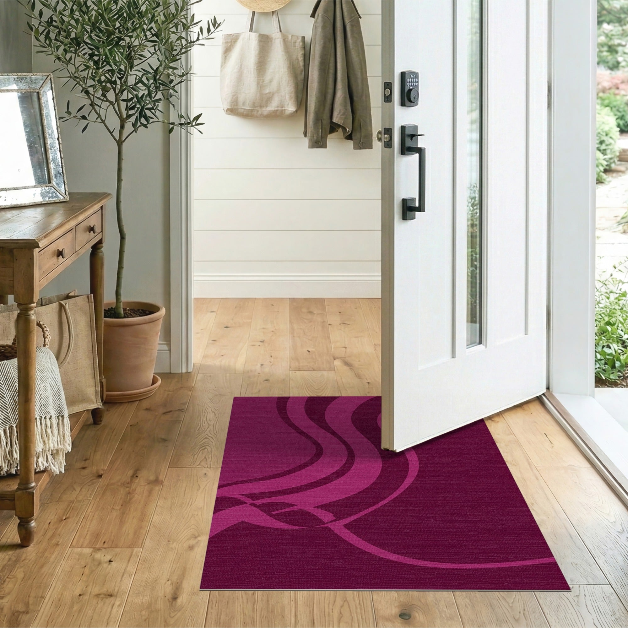 Purple Swirling Purple Abstract Area Rug