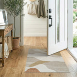 Beige and Neutral Abstract Wave Area Rug