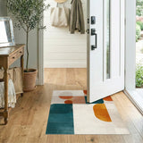 Geometric Modern Blue and Teal Blue Teal Geometric Area Rug