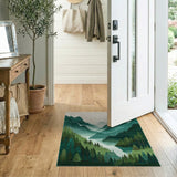 Serene Green Mountain Valley Area Rug