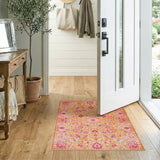 Orange Vibrant Orange Persian Floral Medallion Rug