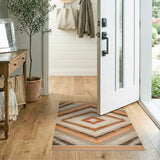 Southwestern Orange Geometric Diamond Area Rug