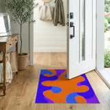 Multi-color and Patterns Vibrant Abstract Wavy Multi-Color Area Rug