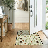 Boho Chic Multi-color and Patterns Whimsical Mushroom Forage Area Rug