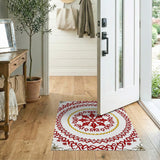 Ornate Red Medallion Heritage Tribal Rug