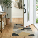 Multi-color and Patterns Abstract Wave Multi-Color Area Rug