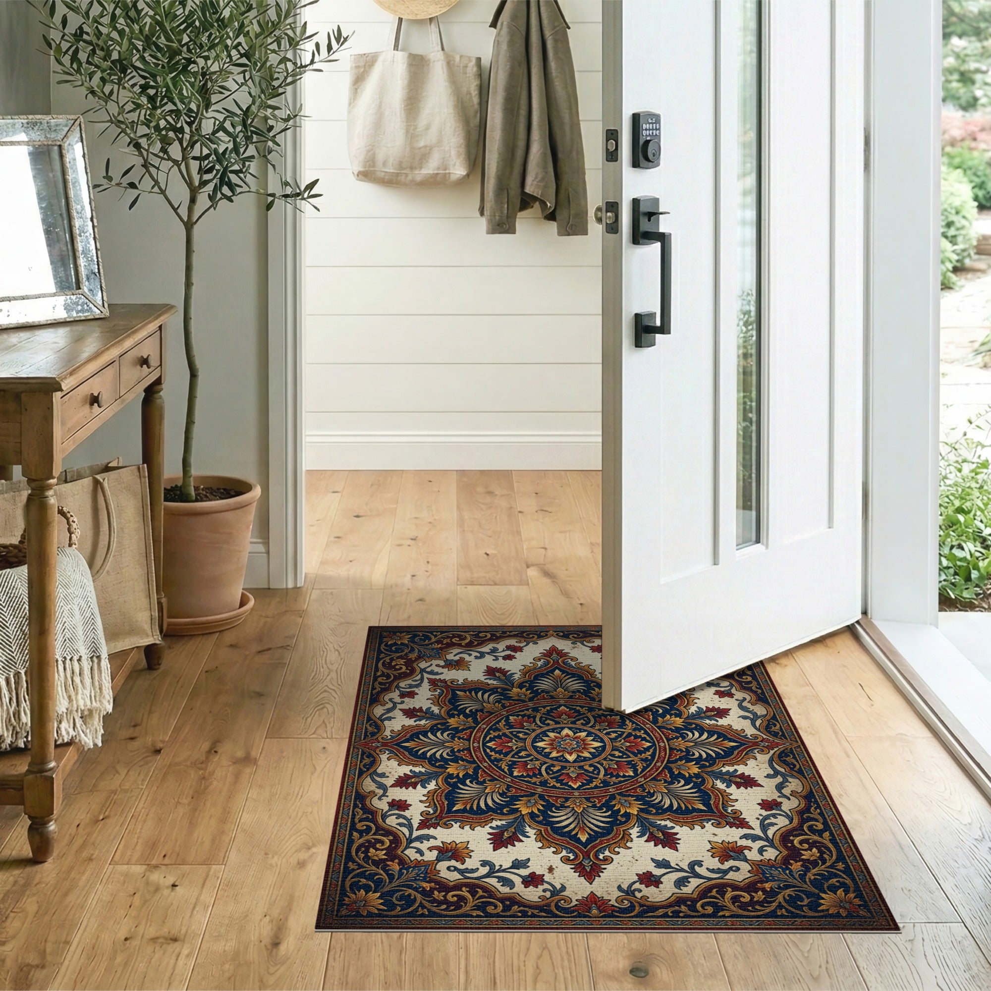 Multi-color and Patterns Traditional Persian Ornate Navy Persian Medallion Area Rug