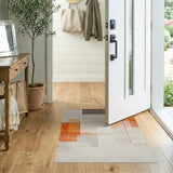 Bold Geometric Orange Abstract Area Rug