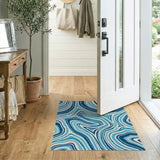 Blue Agate Swirl Abstract Area Rug