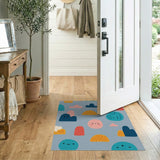 Playful Smiley Clouds Shapes Kids Rug