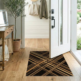 Bold Geometric Brown Tan Stripe Area Rug