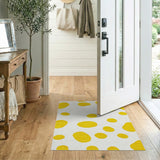 Playful Yellow Polka Dot Tufted Area Rug