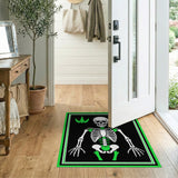 Green Tribal Skeleton Area Rug