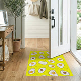 Cute Cartoon Fried Egg Yellow Area Rug