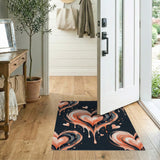 Dripping Watercolor Hearts Area Rug