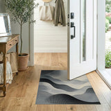 Abstract Halftone Mountain Waves Area Rug