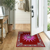 Ornate Pink Starburst Floral Rug