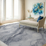 Grey Marble Swirl Area Rug