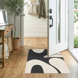 Abstract Area Black and White Black White Abstract Area Rug