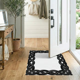 Black Braided Geometric Area Rug
