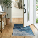Indigo Wave Abstract Area Rug