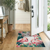Pink Flamingo Coastal Area Rug