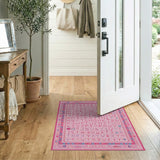 Playful Pink Alphabet Kids Learning Rug