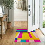 Vibrant Multi-Color Striped Geometric Area Rug