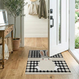 Adorable Bunny Gingham Check Area Rug