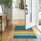 Geometric Modern Vibrant Rainbow Striped Area Rug