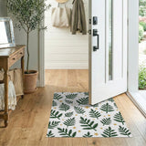 Green Fern Gold Star Pattern Area Rug