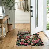 Vintage Peach Pink Climbing Roses Area Rug