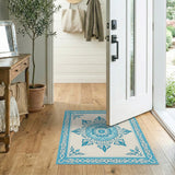 Traditional Persian Blue and Teal Ornate Blue Persian Medallion Area Rug