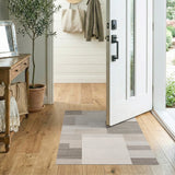 Modern Beige Grey Geometric Block Rug