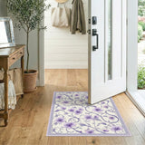 Purple Floral Vine Vintage Area Rug