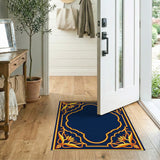Ornate Navy Gold Persian Border Area Rug