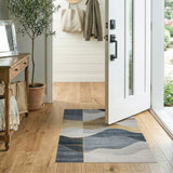 Multi-color and Patterns Abstract Wavy Layers Area Rug