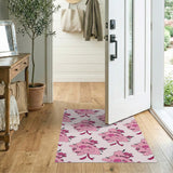 Pink Blush Pink Abstract Floral Area Rug