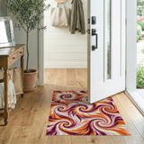 Hypnotic Spiral Multi-Color Abstract Area Rug