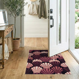 Pink Coastal Beach Pink Seashell Coastal Area Rug