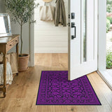Purple Traditional Persian Purple Floral Traditional Persian Area Rug