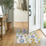 Vibrant ABC 123 Kids Cartoon Area Rug
