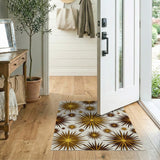Gold and Silver Golden Starburst Geometric Area Rug