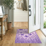 Purple Purple Butterfly Meadow Area Rug