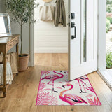 Whimsical Pink Flamingo Area Rug