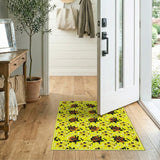Vivid Yellow Sunflower Floral Area Rug