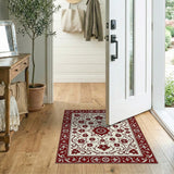 Ornate Red Floral Persian Traditional Persian Area Rug