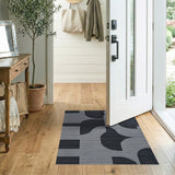Bold Geometric Black Grey Area Rug